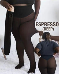 New Women Fleece Lined Black Tights Sheer Fake Translucent Warm Winter Pantyhose Leggings Outfit Thick Tights Invisible Crotch